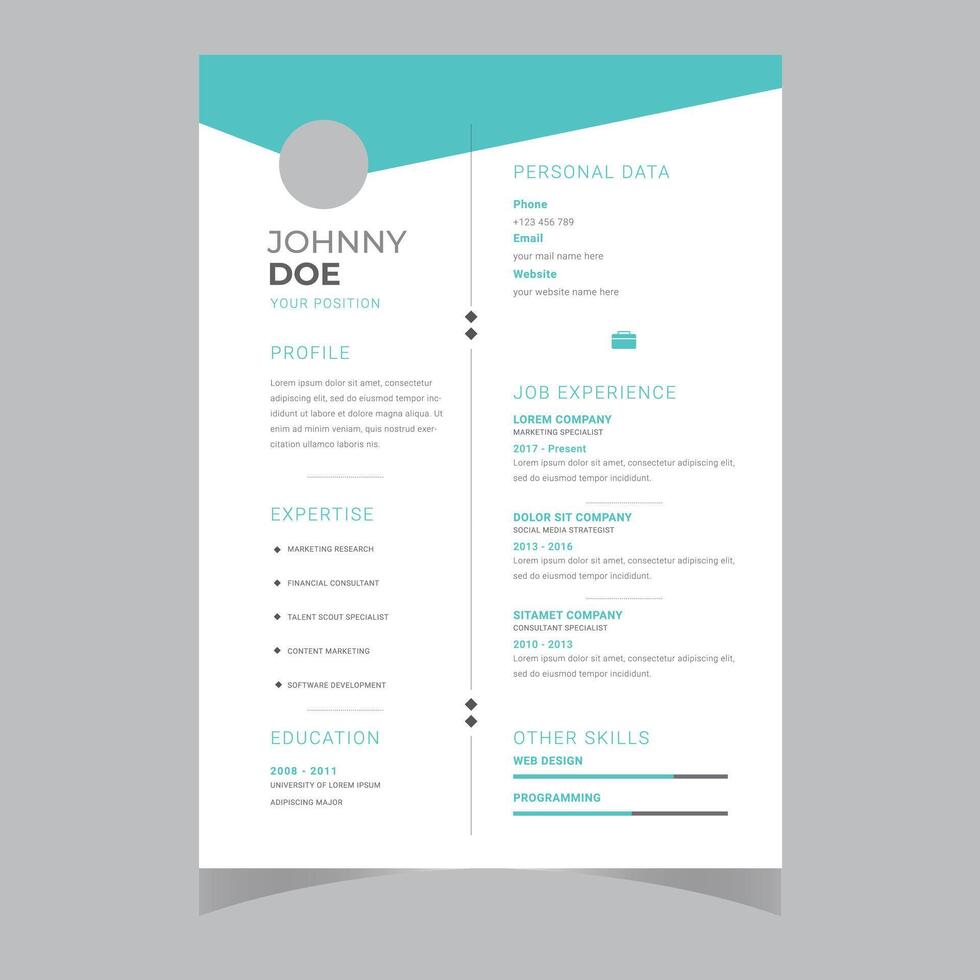 Clean Modern Resume and Cover Letter Layout Vector Template for Business Job Applications, Minimalist resume cv template,   Resume design template, cv design, multipurpose resume design