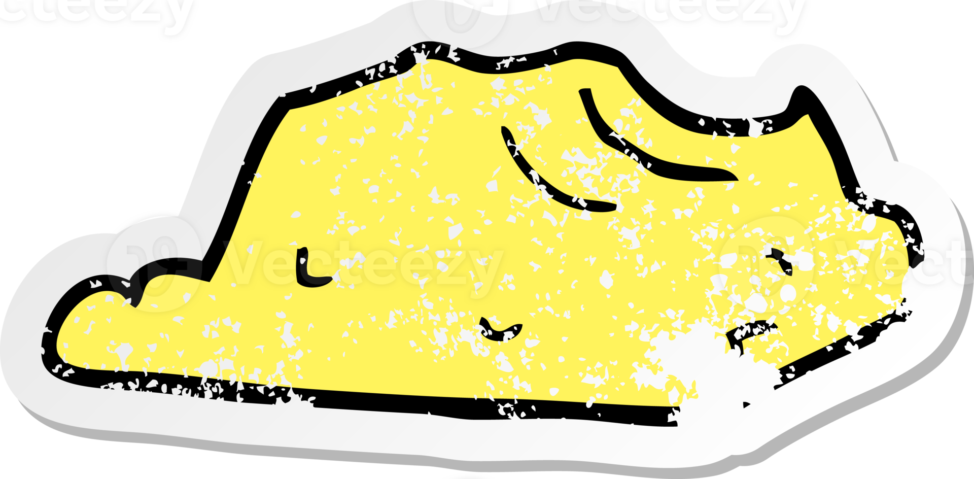 distressed sticker of a cartoon butter png