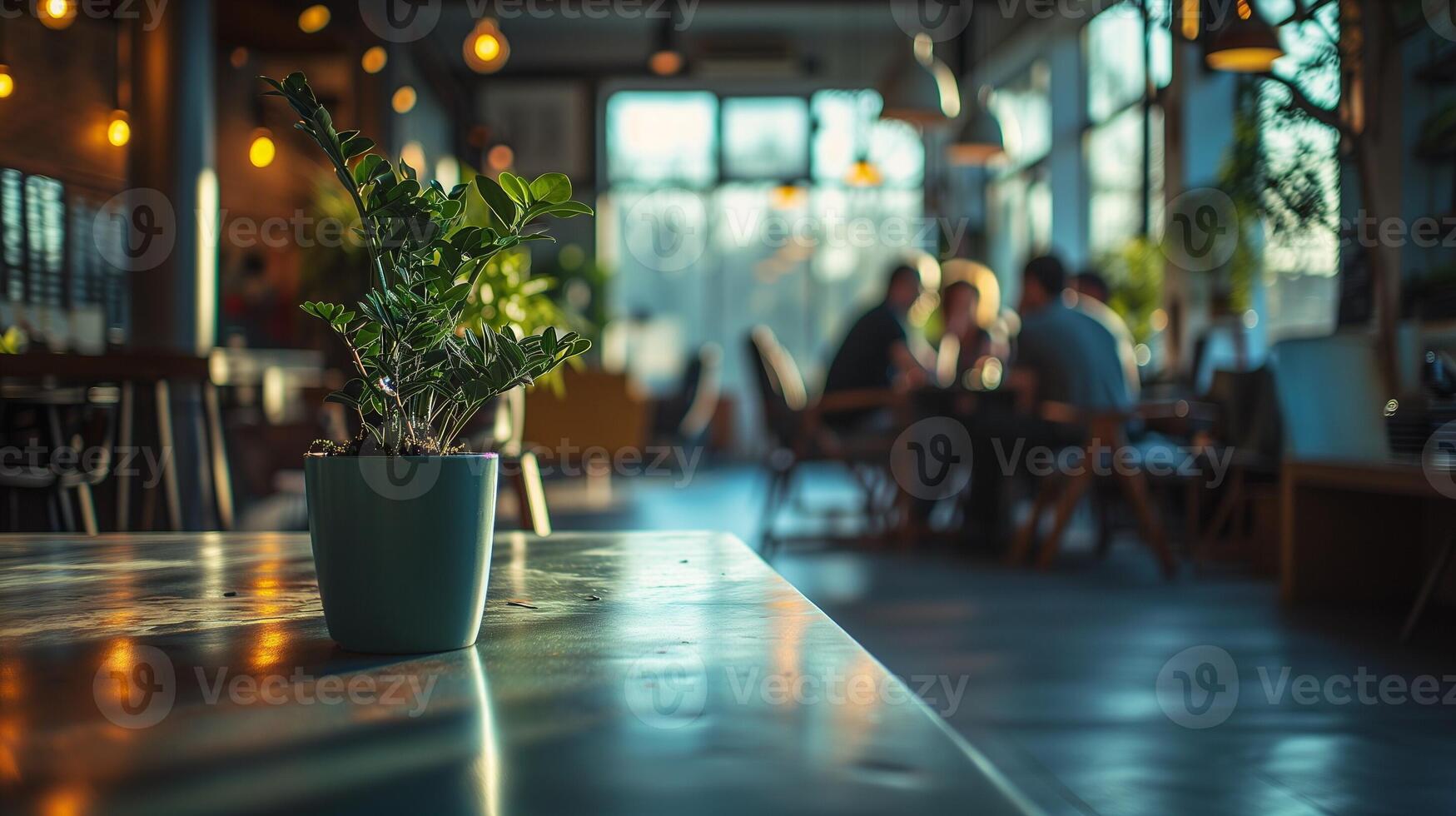 AI generated Office Interior with Reflective Glass Partitions, Contemporary Workspace Design, Blurred Concept of Corporate Business Environment photo