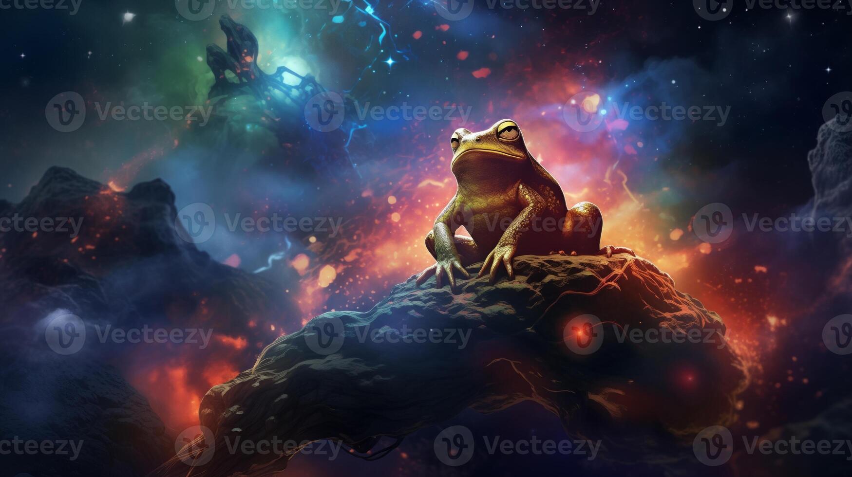 AI generated Cosmic frog photo