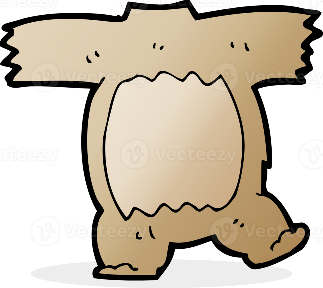 cuerpo de oso de peluche de dibujos animados png