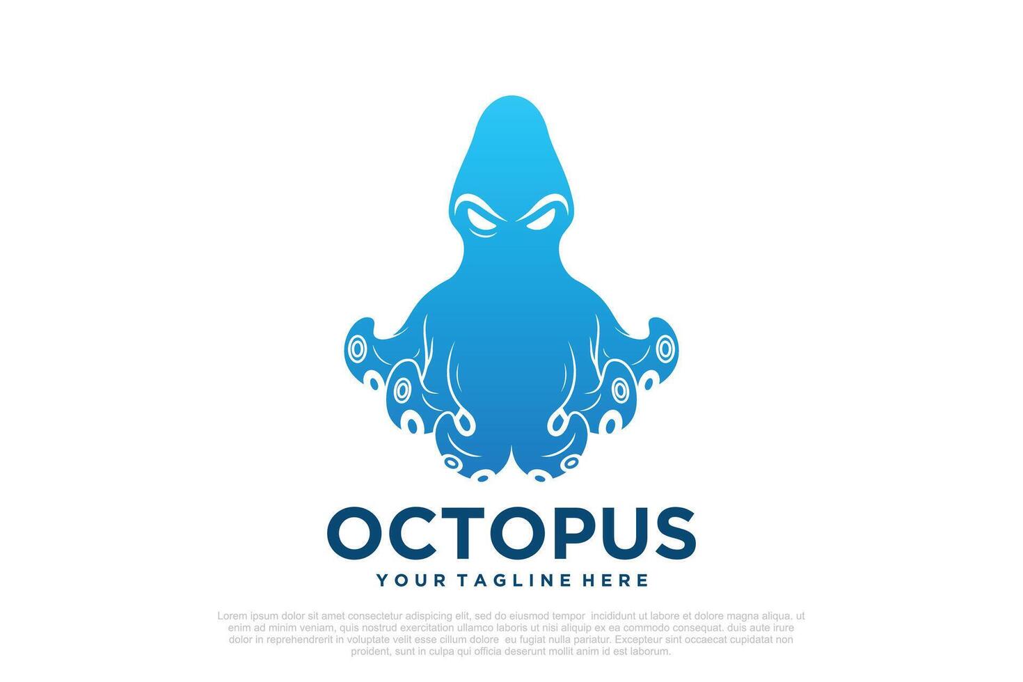 pulpo logo diseño sencillo concepto prima vector