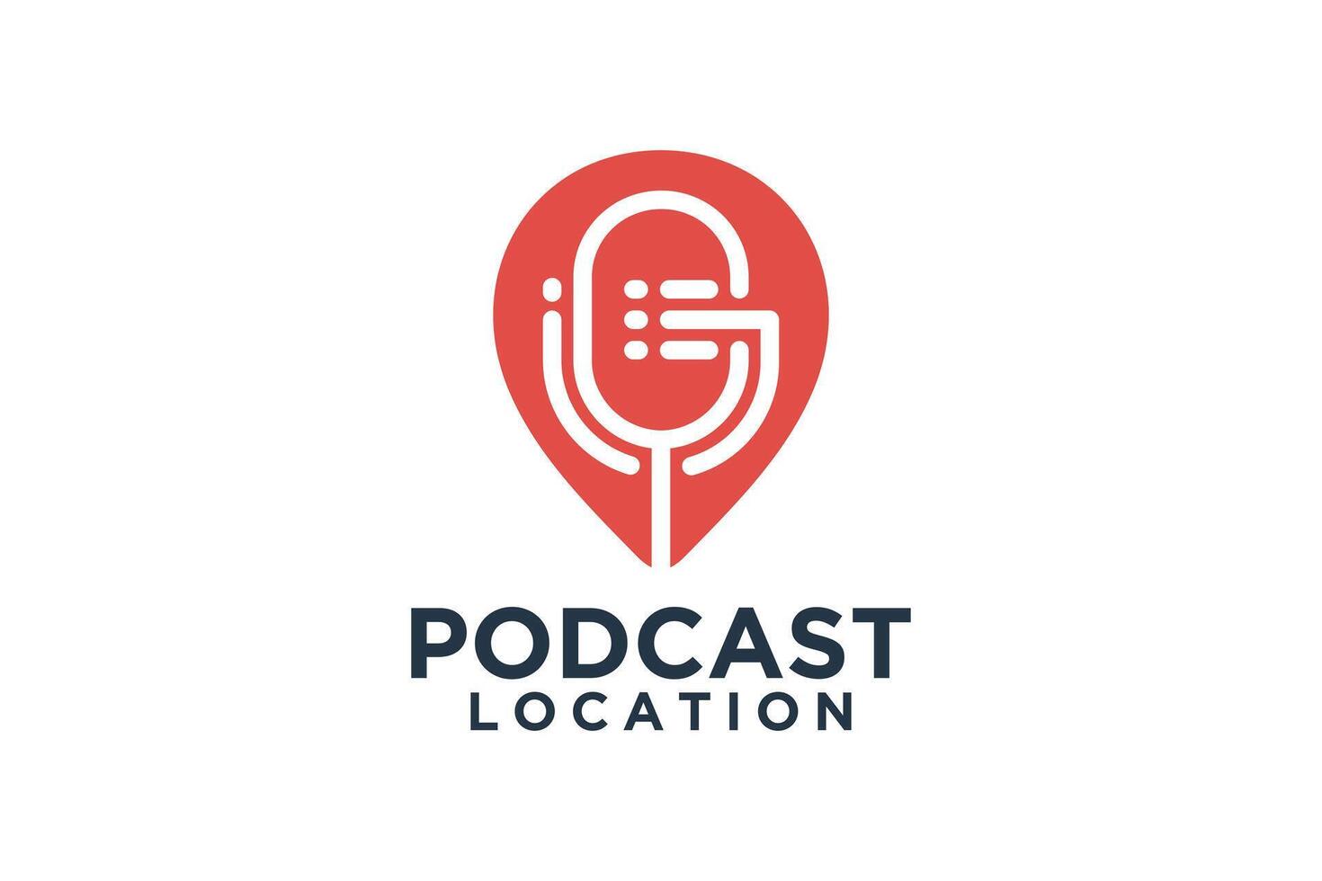 Podcast location logo design creative concept style modern part 2 vector