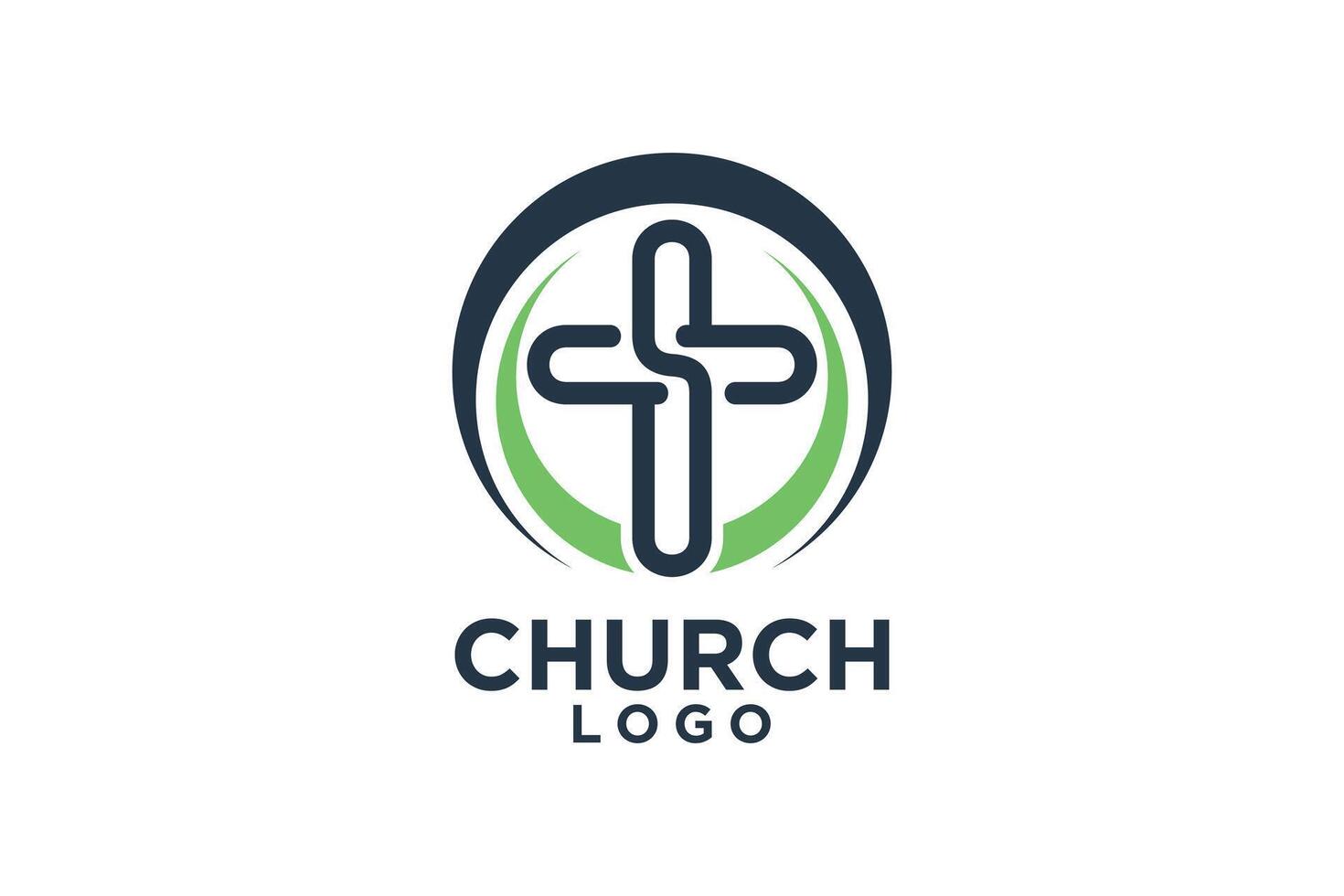 Iglesia logo diseño creativo único concepto vector