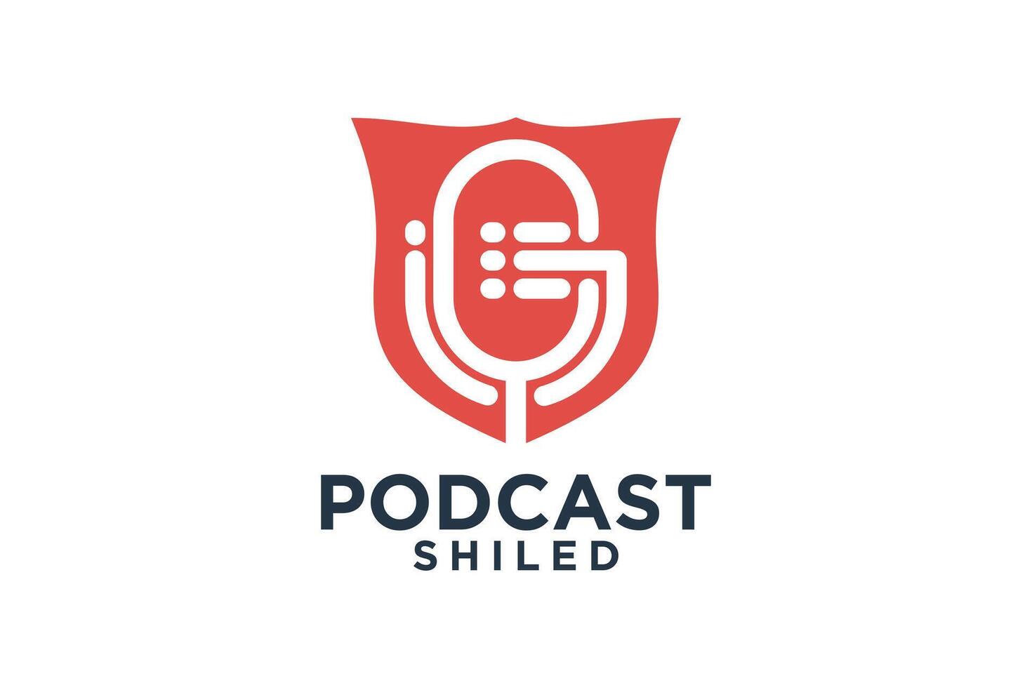 Podcast shiled logo design creative concept style modern part 1 vector