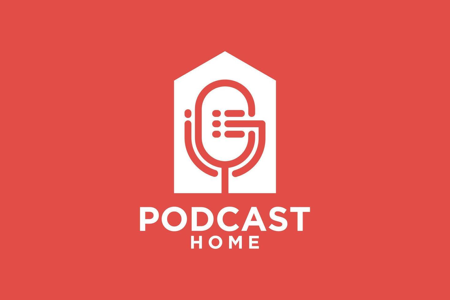 podcast hogar logo diseño creativo concepto estilo moderno parte 2 vector