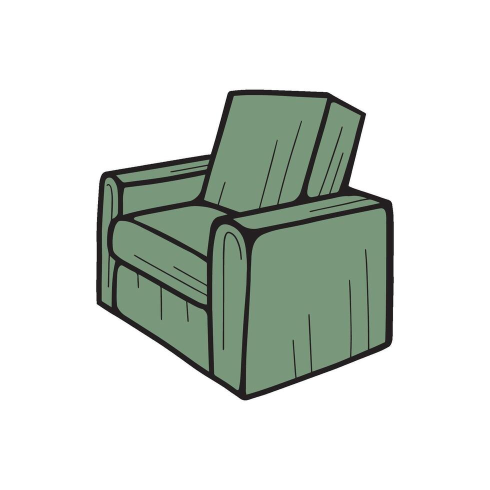 Sillón en retro estilo ilustración vector