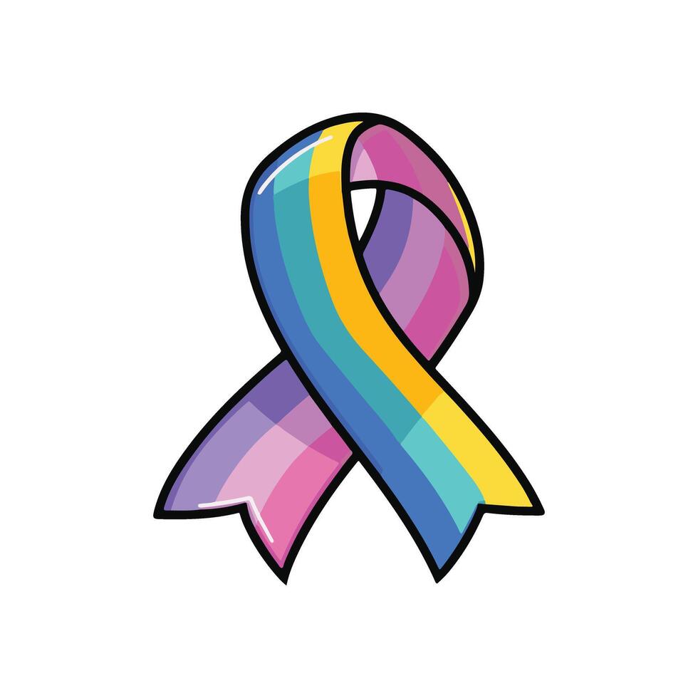 AI generated ,LGBTQ pride colored ribbon sticker, LGBTQ pride colored ribbon sticker ai generated vector