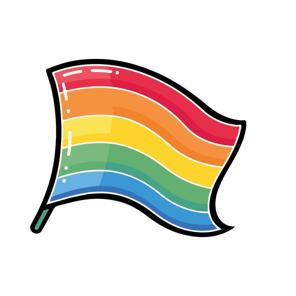 AI generated LGBTQ pride colored flag sticker, LGBTQ pride colored flag vector