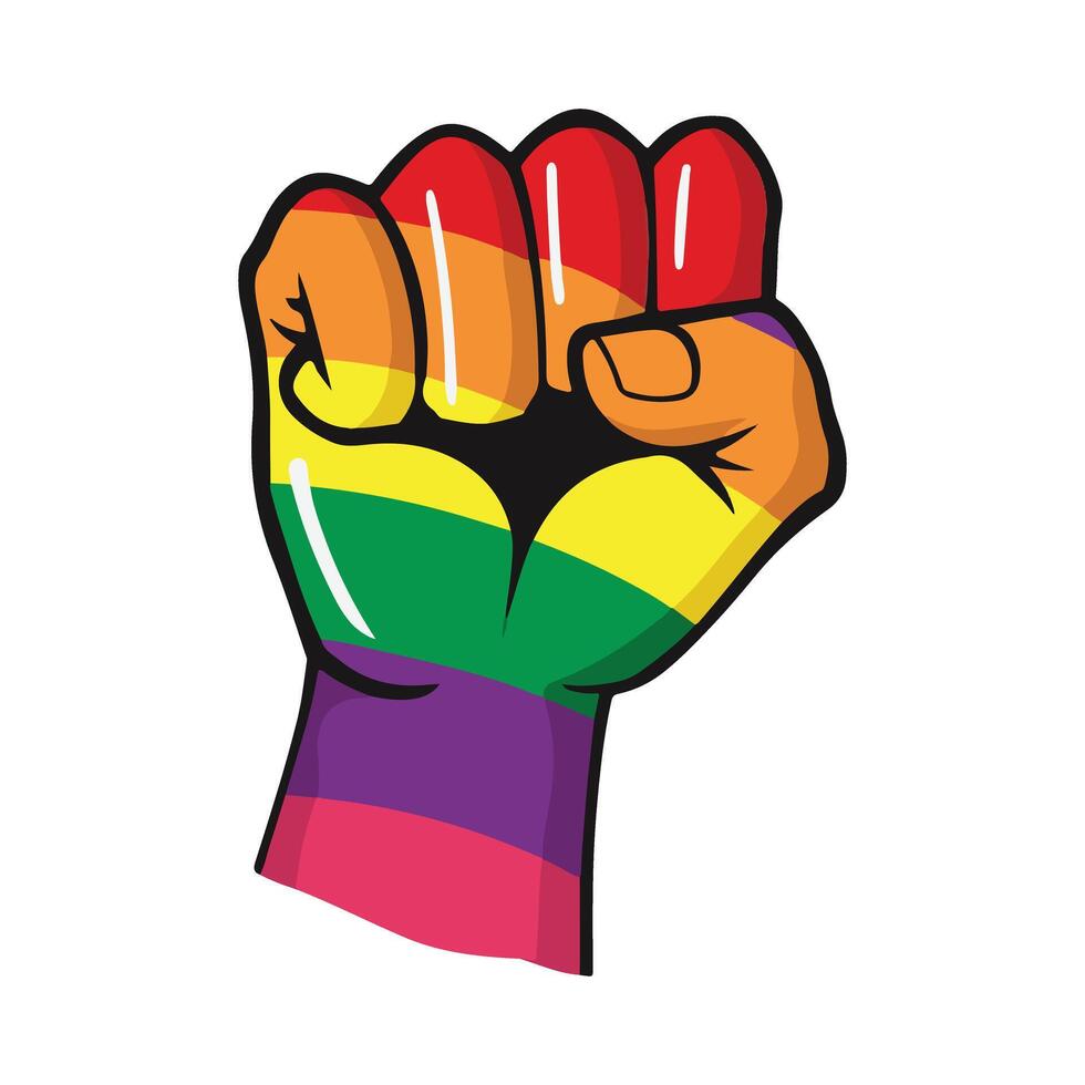 AI generated LGBTQ power protest symbol sticker, LGBTQ power protest symbol sticker vector