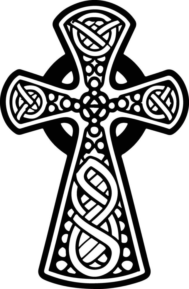 AI generated Traditional Celtic cross with ornament vector