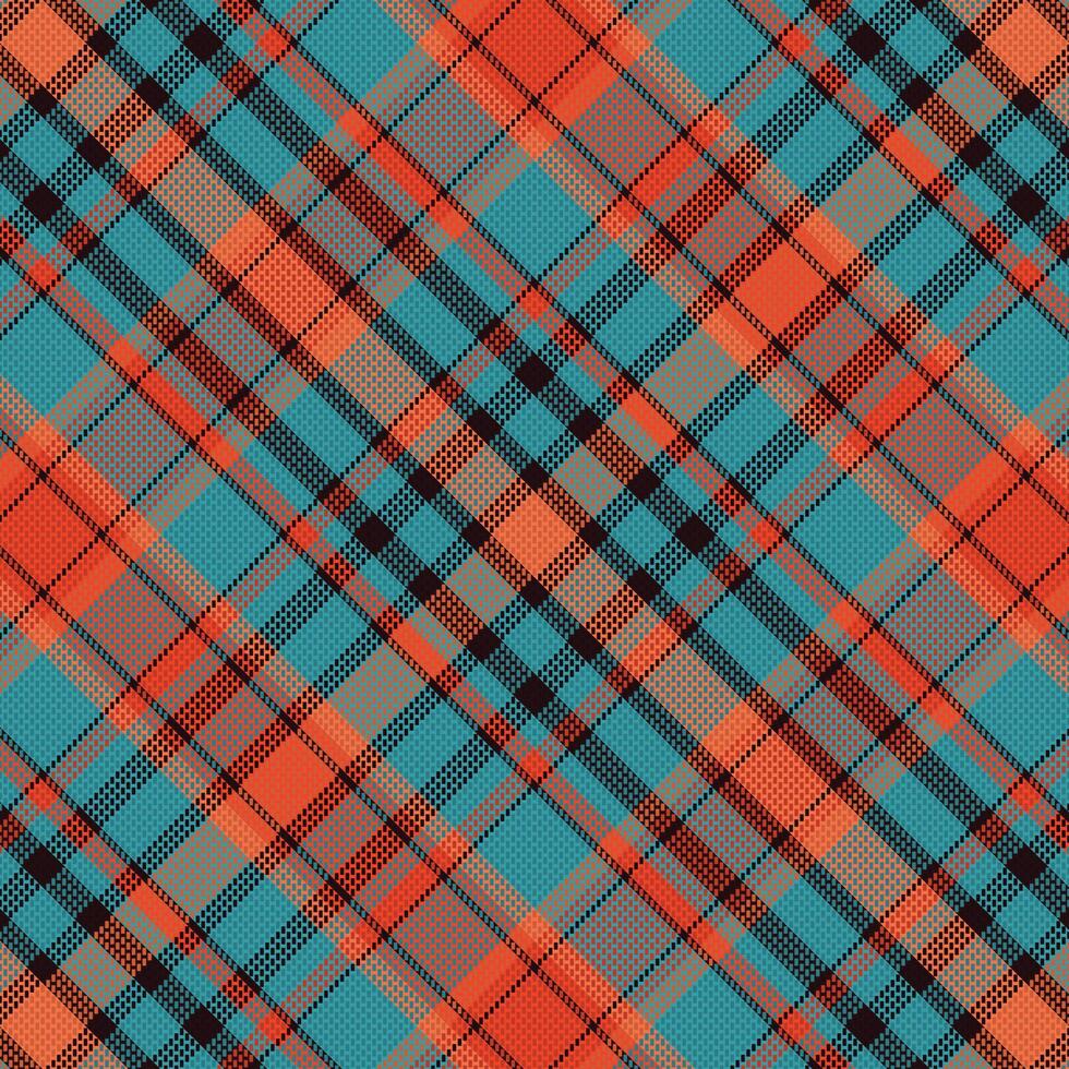 Tartan plaid pattern with texture and warm color. vector