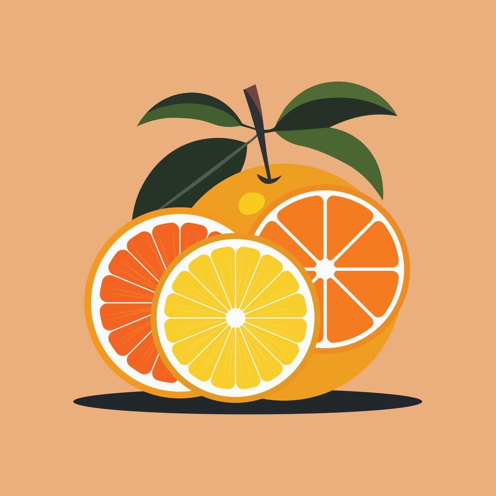 naranja sencillo dibujos animados. vector