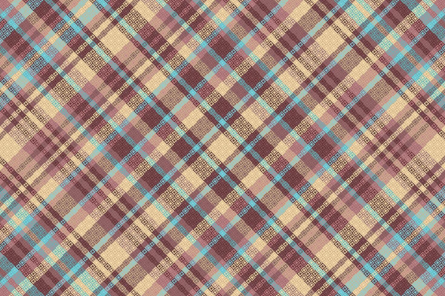 Tartan plaid pattern with texture and warm color. vector