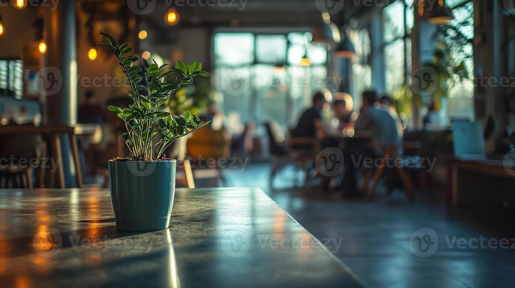 AI generated Office Interior with Reflective Glass Partitions, Contemporary Workspace Design, Blurred Concept of Corporate Business Environment photo