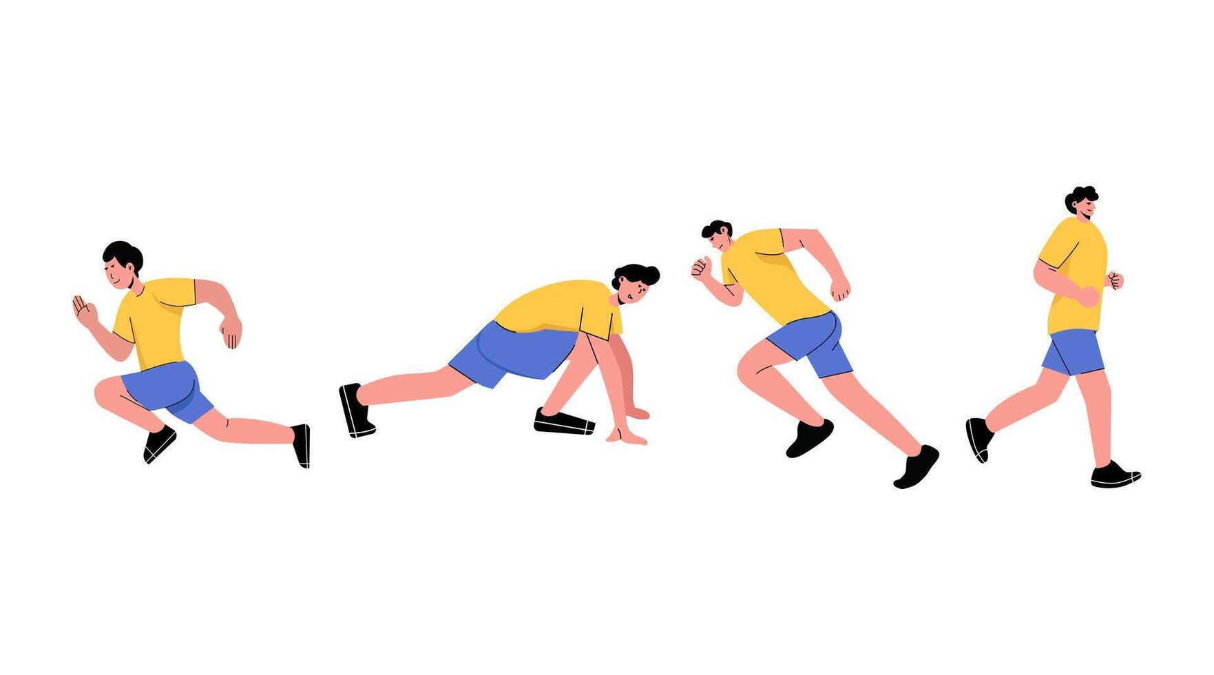 vector ilustración de corriendo persona