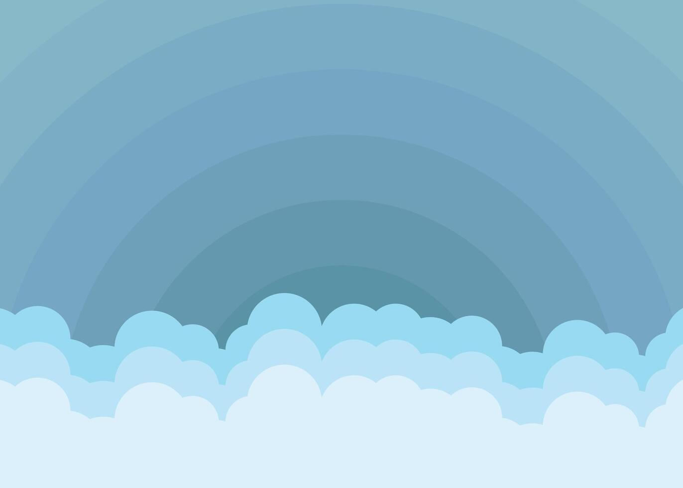 Blue sky and clouds, pastel paper cut background. vector