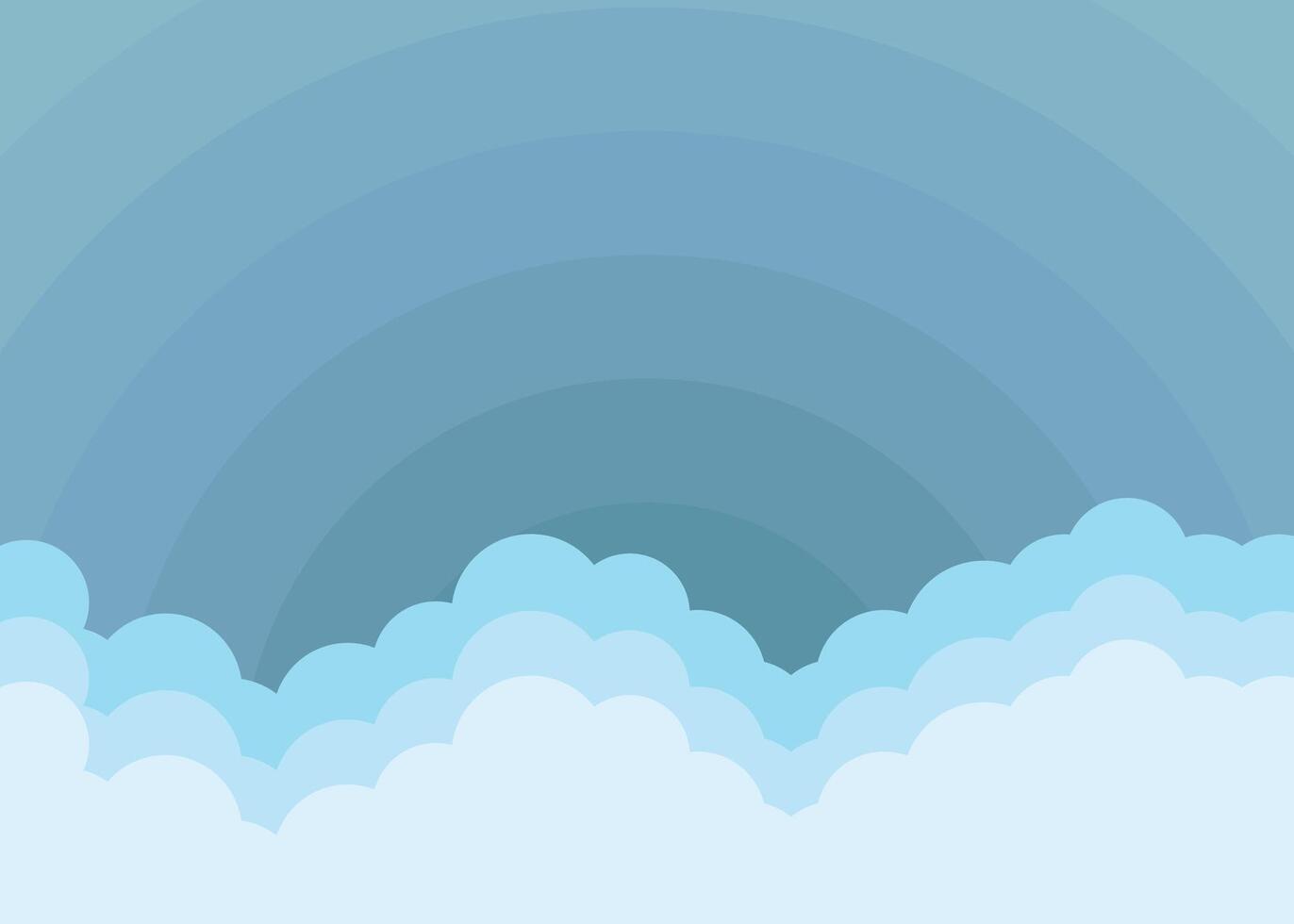 Blue sky and clouds, pastel paper cut background. vector