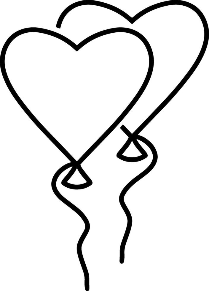 Doodle ballon heart icon Vector illustration
