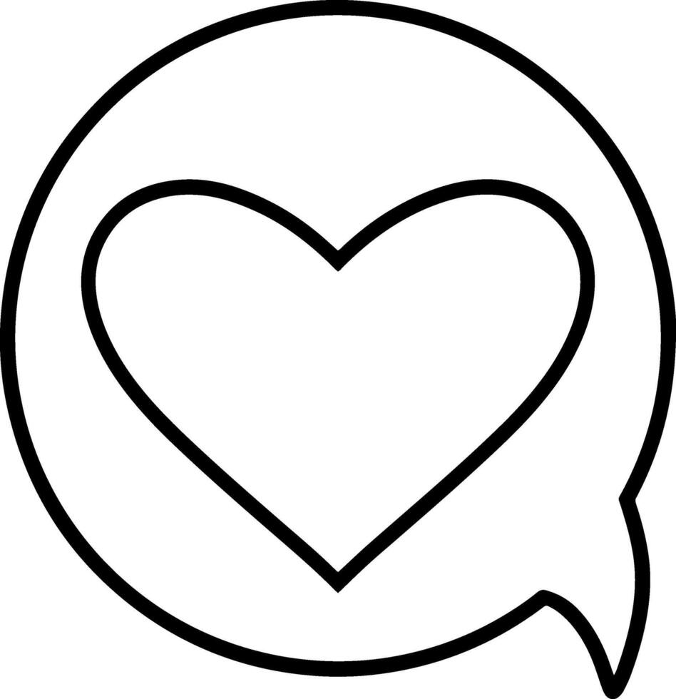Doodle chat heart Speech symbol Sketch vector illustration