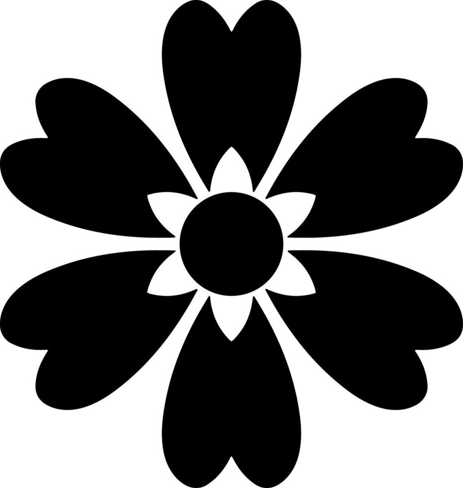 Stencil flower icon Cartoon clipart Vector illustration