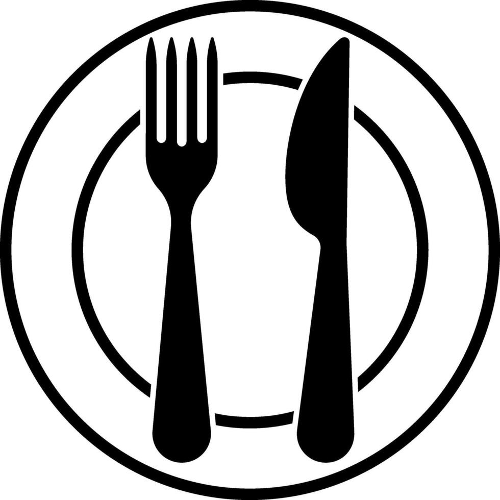 Stencil fork spoon knife icon Food clipart Vector illustration