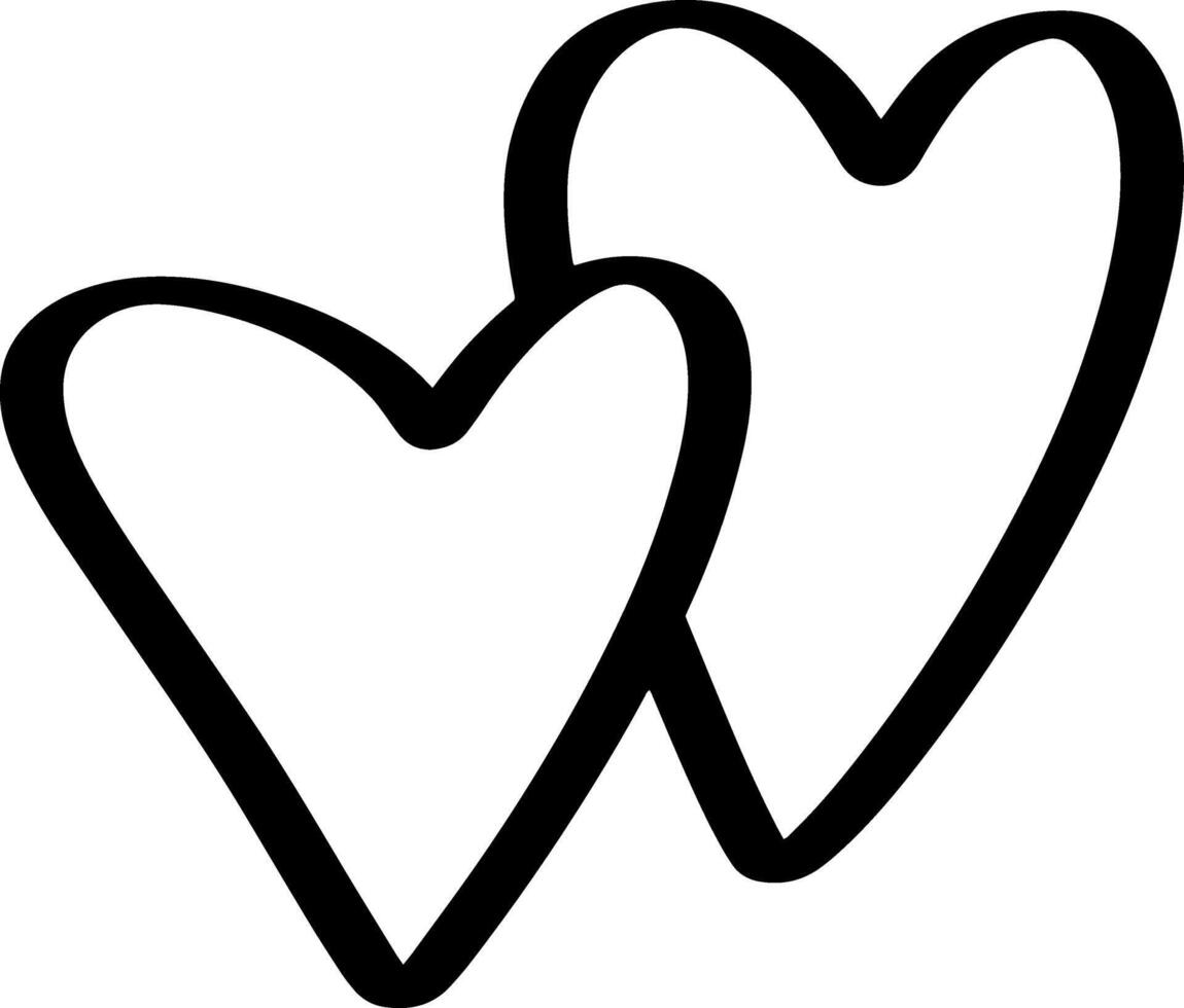 bosquejo corazón icono vector ilustración