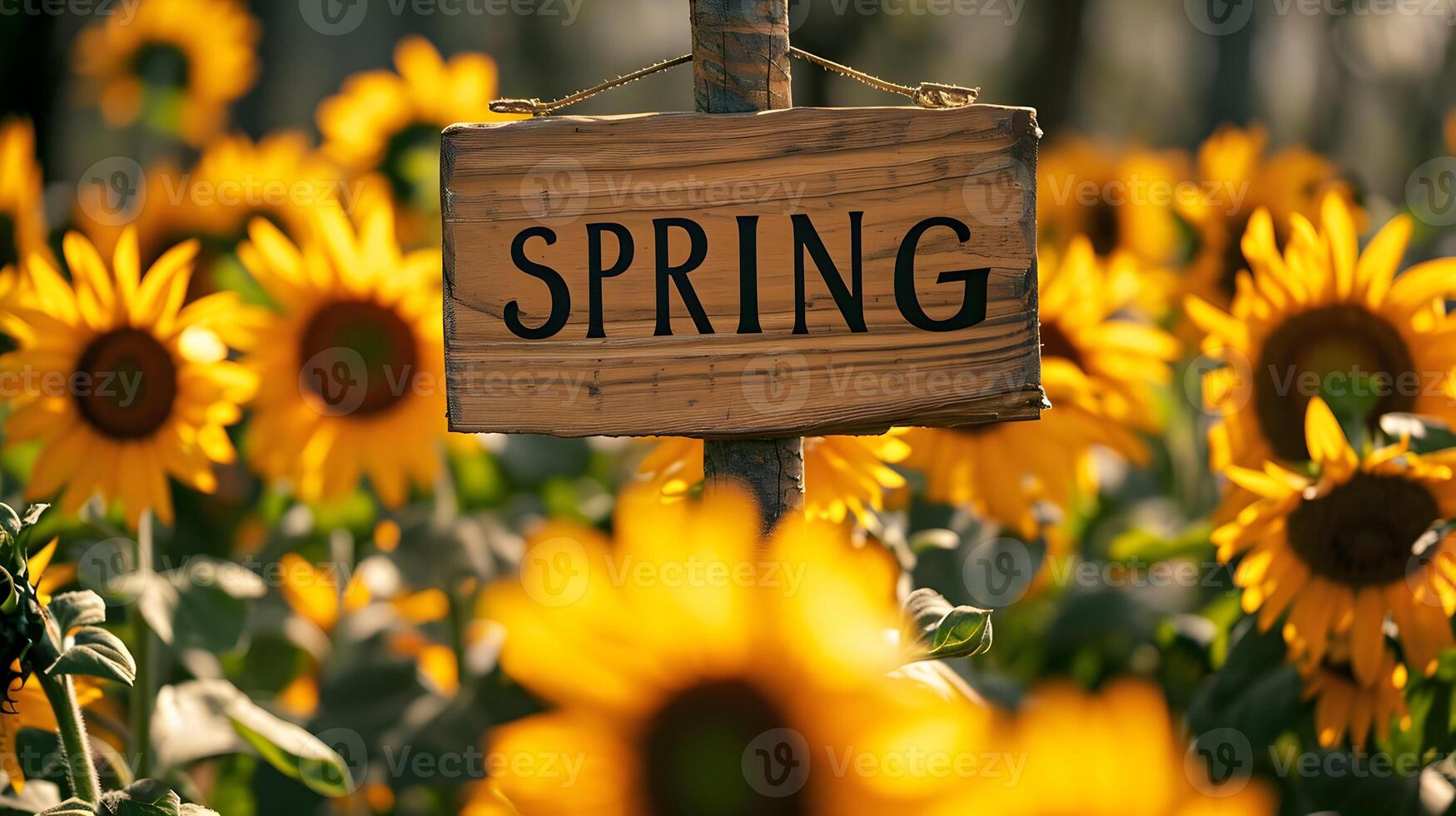 AI generated Hello spring background with text as logotype,, postcard, card, invitation photo