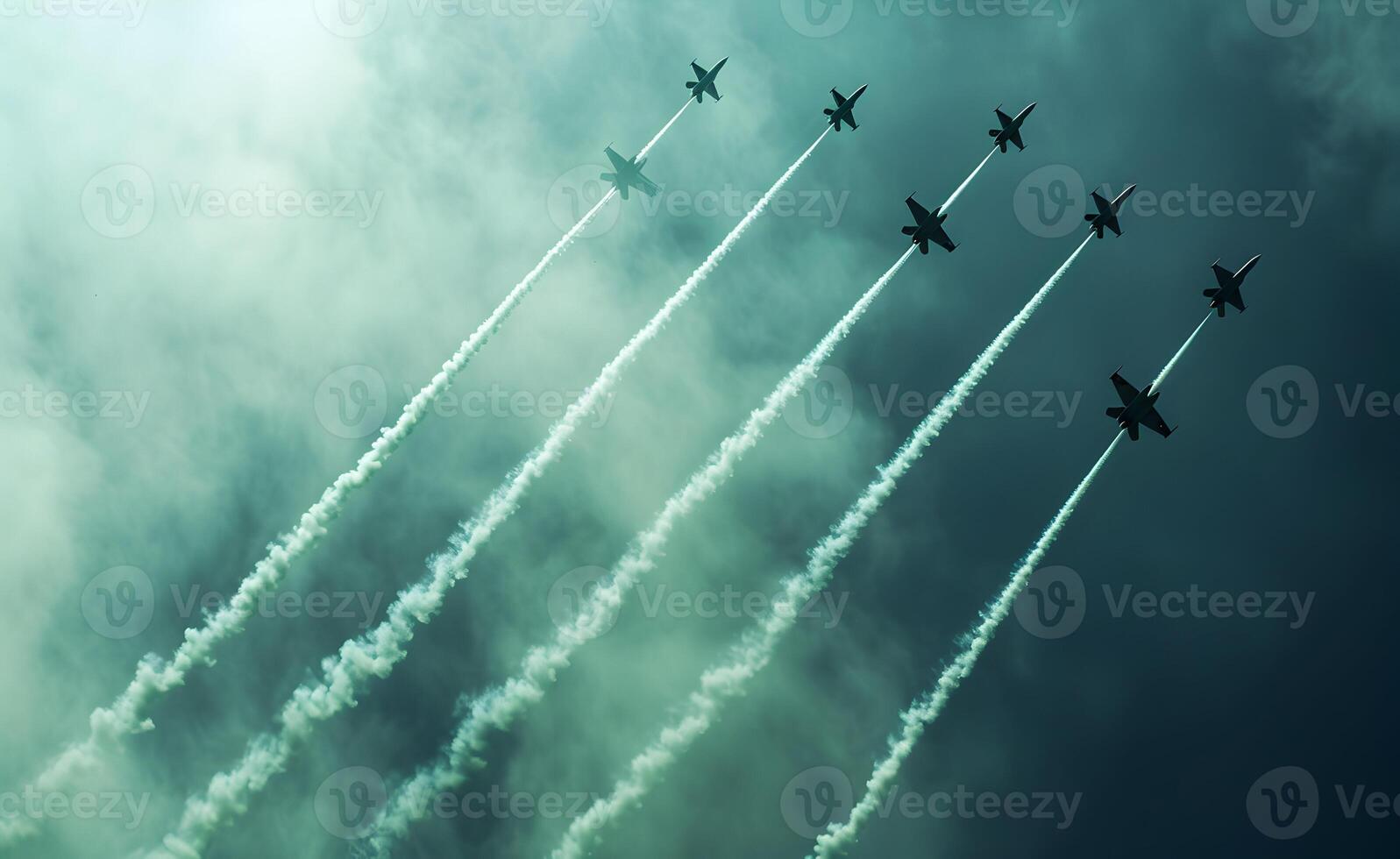 AI generated 6th September Pakistan defense day with green smoke background photo