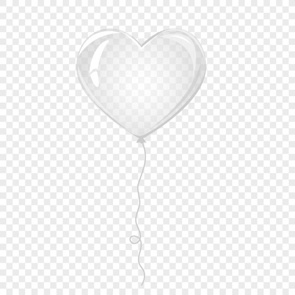 Heart balloon. Valentines day. Soap bubble, crystal glass heart. Great for valentine and mother's day cards, wedding invitations, party posters and flyers. Vector illustration