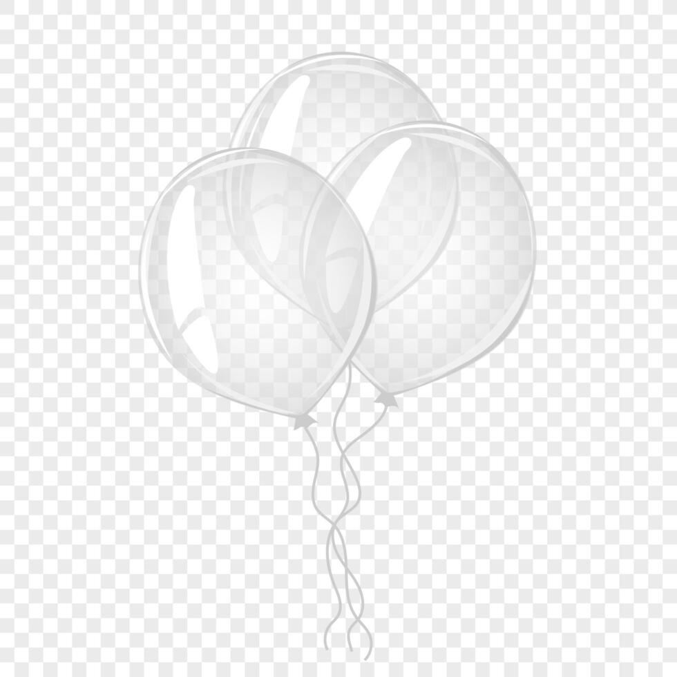 Balloons. Soap bubble, crystal glass heart. Great for valentine and mother's day cards, wedding invitations, party posters and flyers. Vector illustration