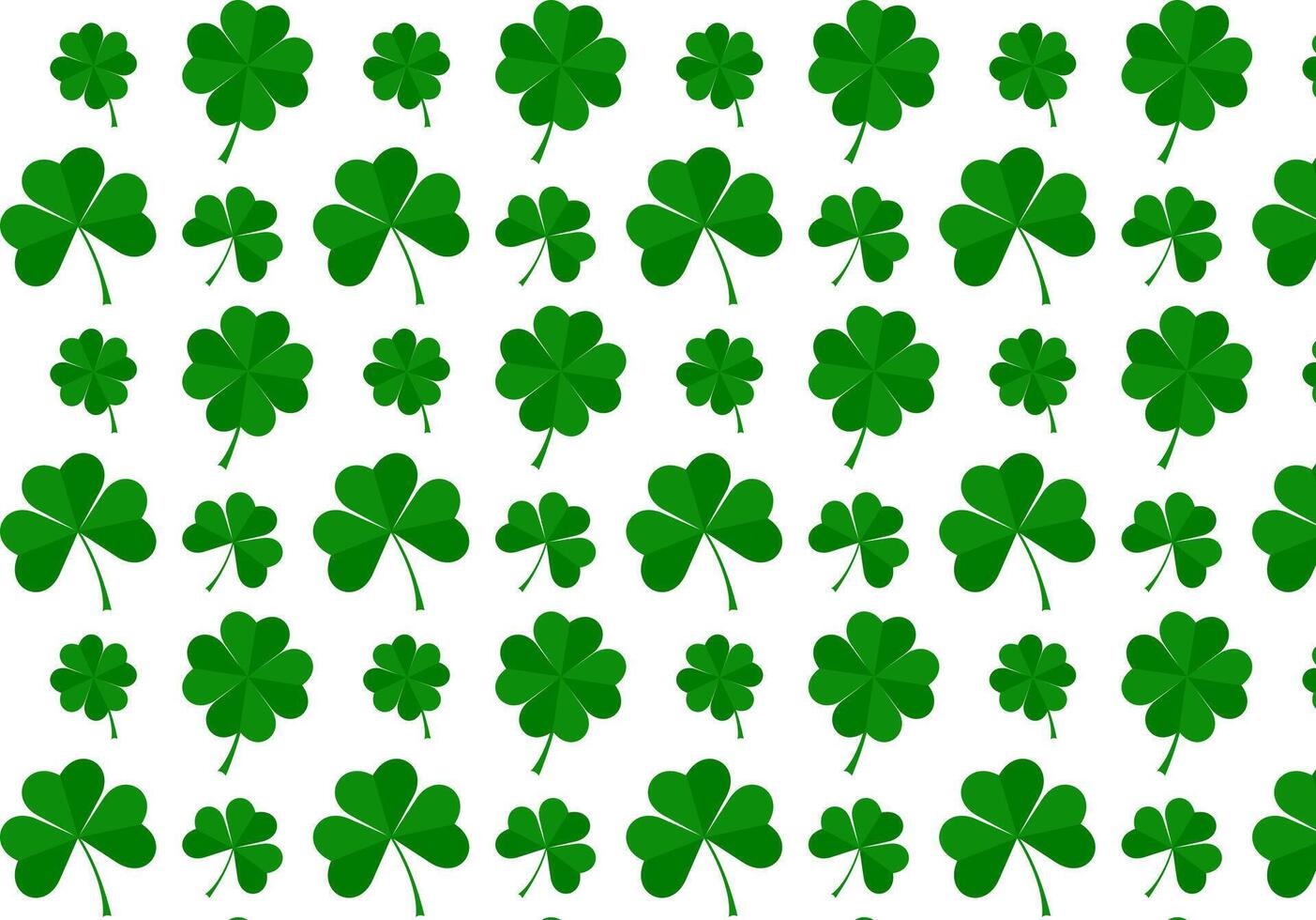 hoja de trébol dibujado a mano doodle ilustración vectorial de patrones sin fisuras. símbolo del día de San Patricio, fondo de trébol de la suerte irlandés. telón de fondo repetido sin fin, textura, papel tapiz vector