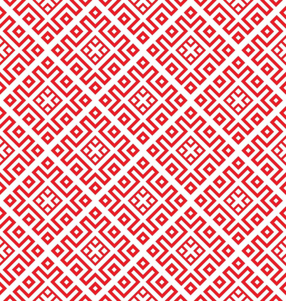 Vector seamless red Belarusian national ornament. Endless Pattern of Slavic peoples, Russians, Ukrainians, Serbs, Bulgarians.
