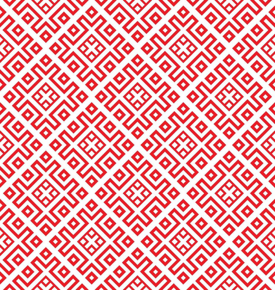 Vector seamless red Belarusian national ornament. Endless Pattern of Slavic peoples, Russians, Ukrainians, Serbs, Bulgarians.