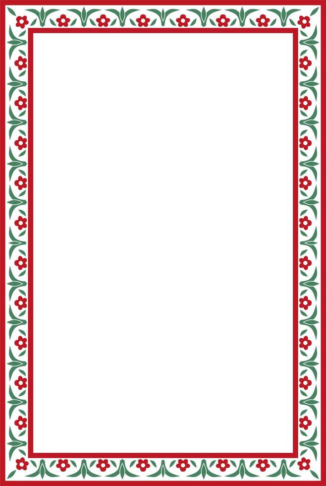 Vector colored square turkish ornament. Endless ottoman national border, frame