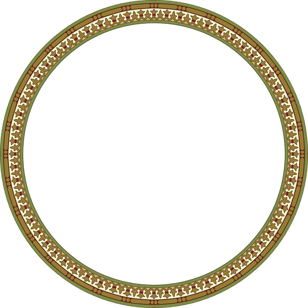 Vector round colored seamless classical byzantine ornament. Infinite circle, border, frame Ancient Greece, Eastern Roman Empire. Decoration of the Russian Orthodox Church.