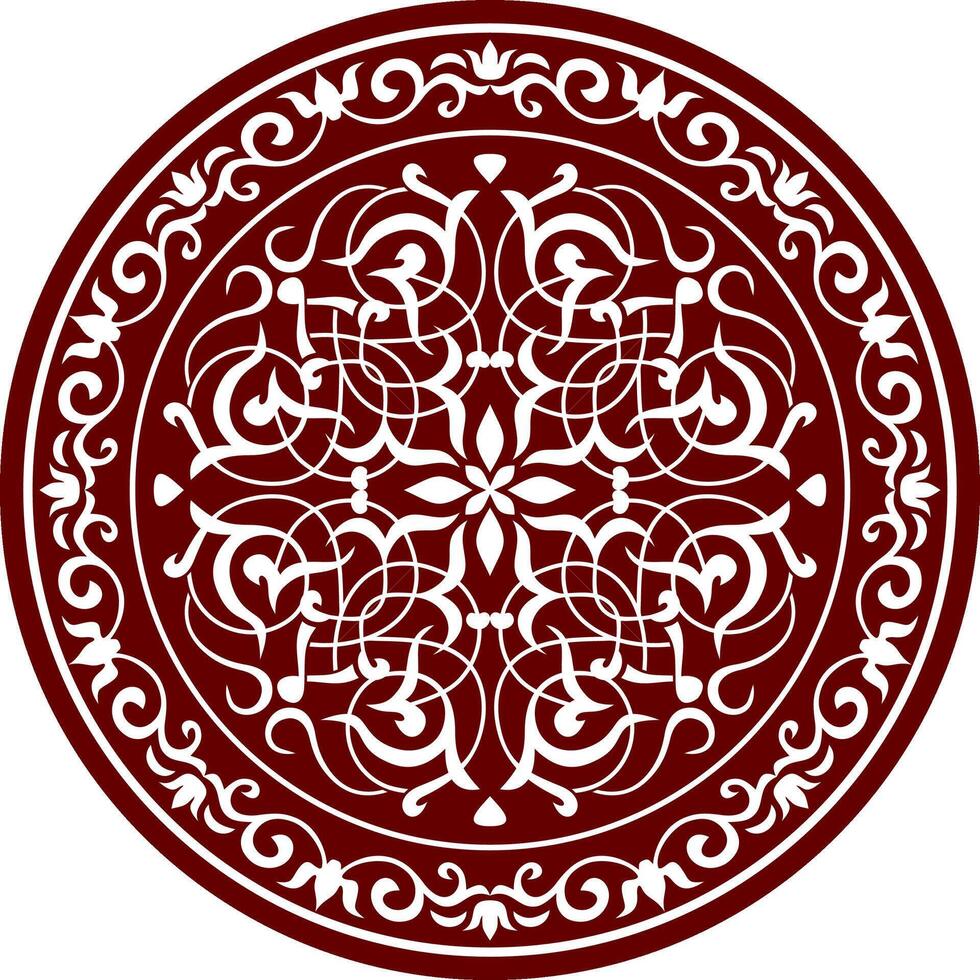 vector clásico de colores redondo ornamento. rojo modelo en un círculo. dibujo de Grecia y antiguo Roma. flor dibujo.