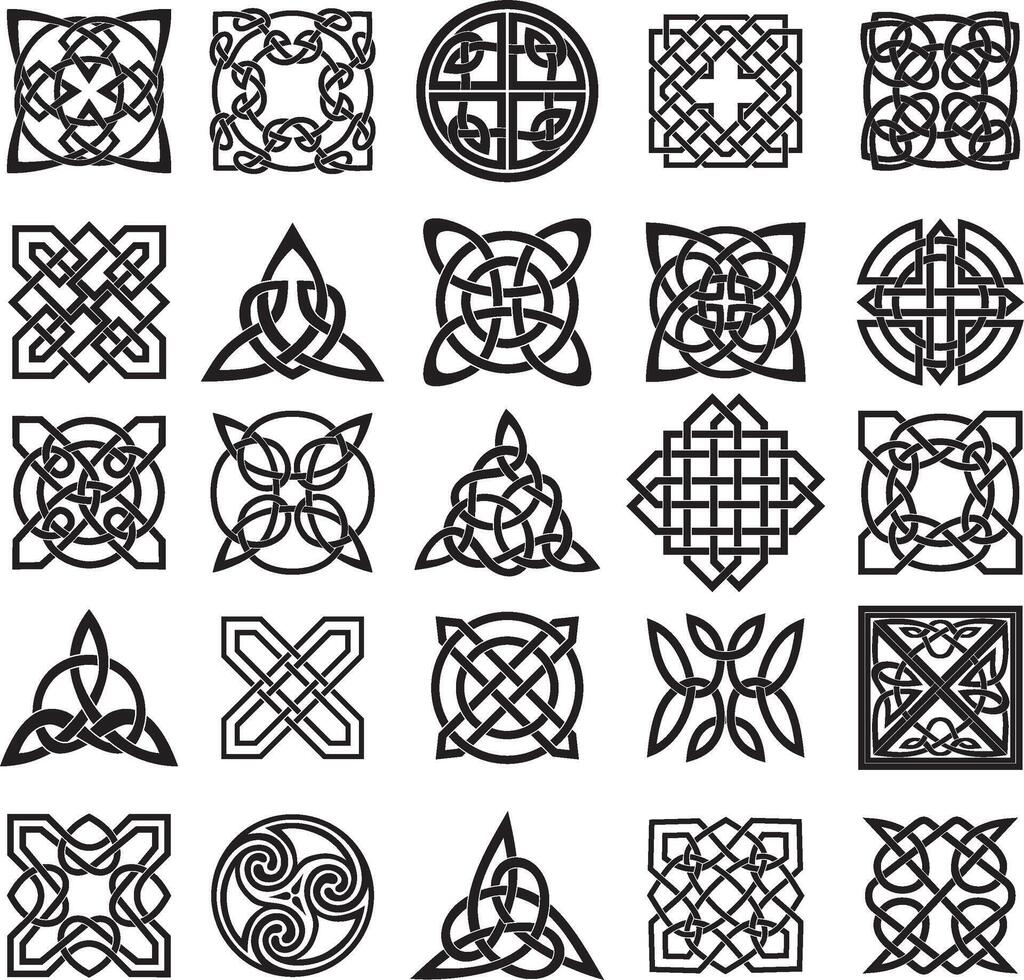 Vector gold and red celtic knot. Ornament of ancient European peoples. The sign and symbol of the Irish, Scots, Britons, Franks