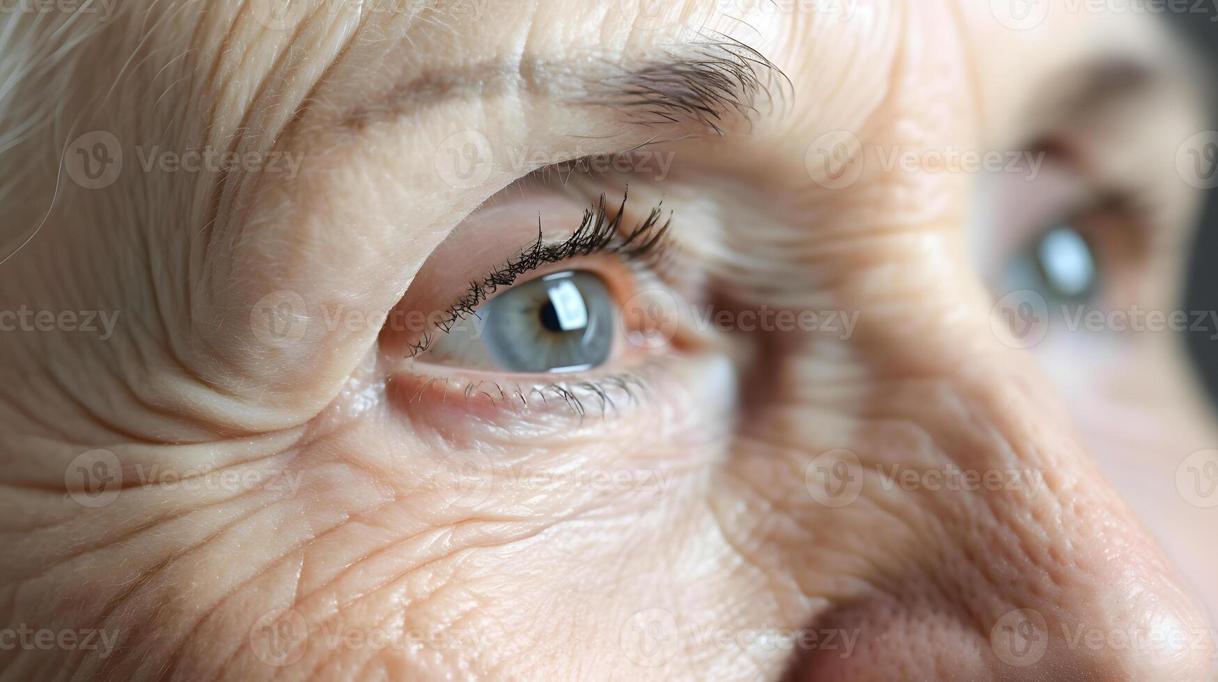 AI generated Close up of an elderly womans eye photo