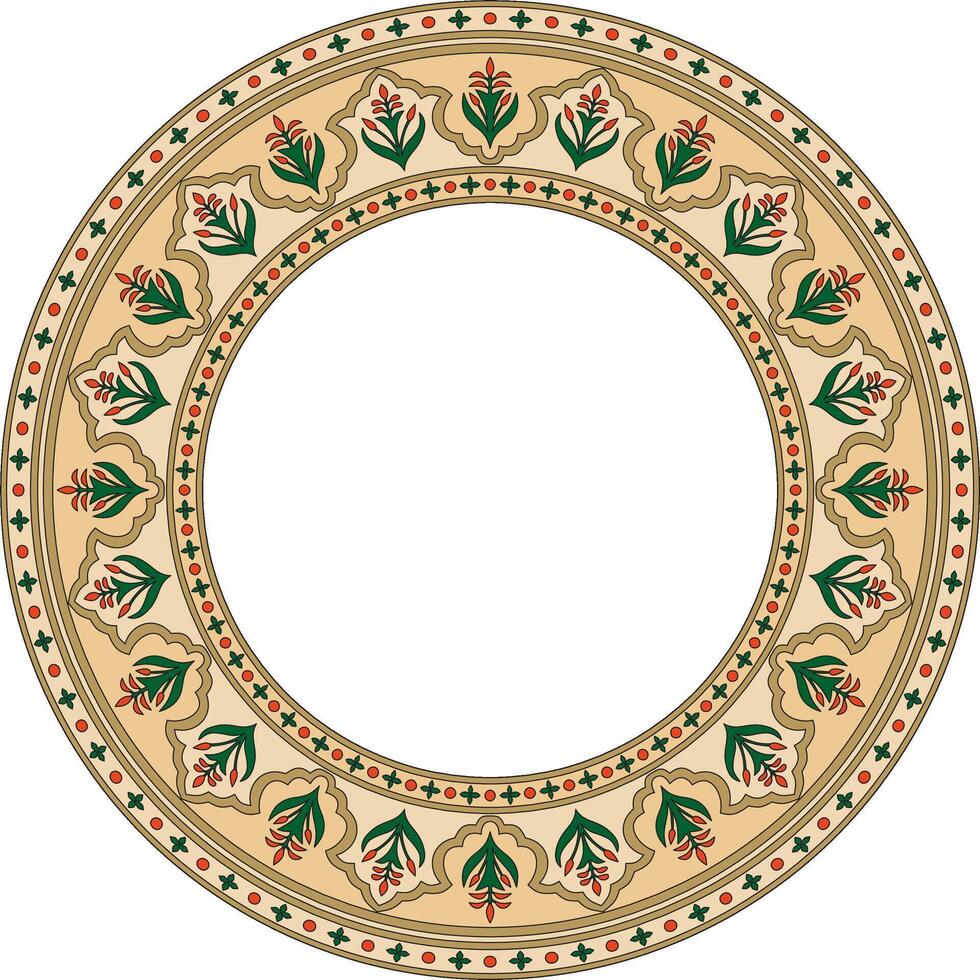 vector redondo nacional de colores ornamento de antiguo Persia. iraní étnico círculo, anillo, borde, marco