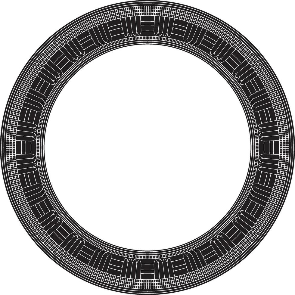 vector monocromo negro redondo egipcio ornamento. interminable círculo, anillo de antiguo Egipto. geométrico africano marco