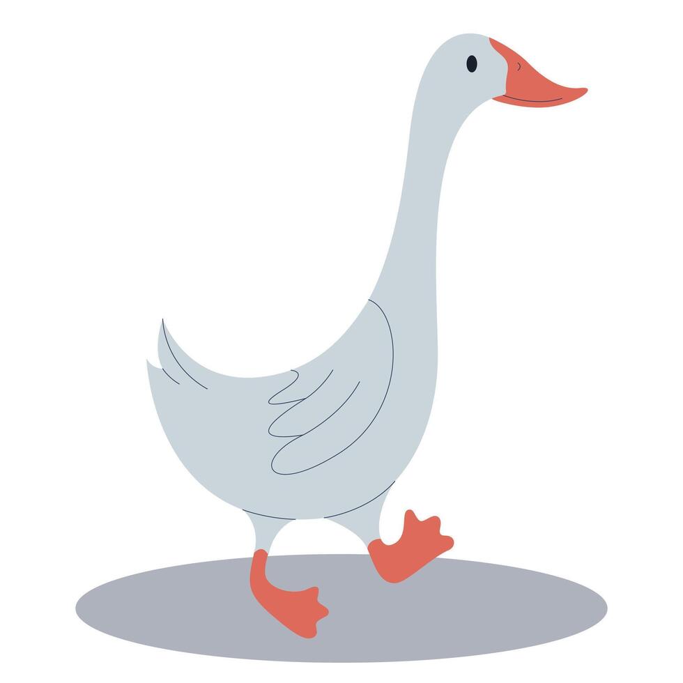 funny cartoon goose vector