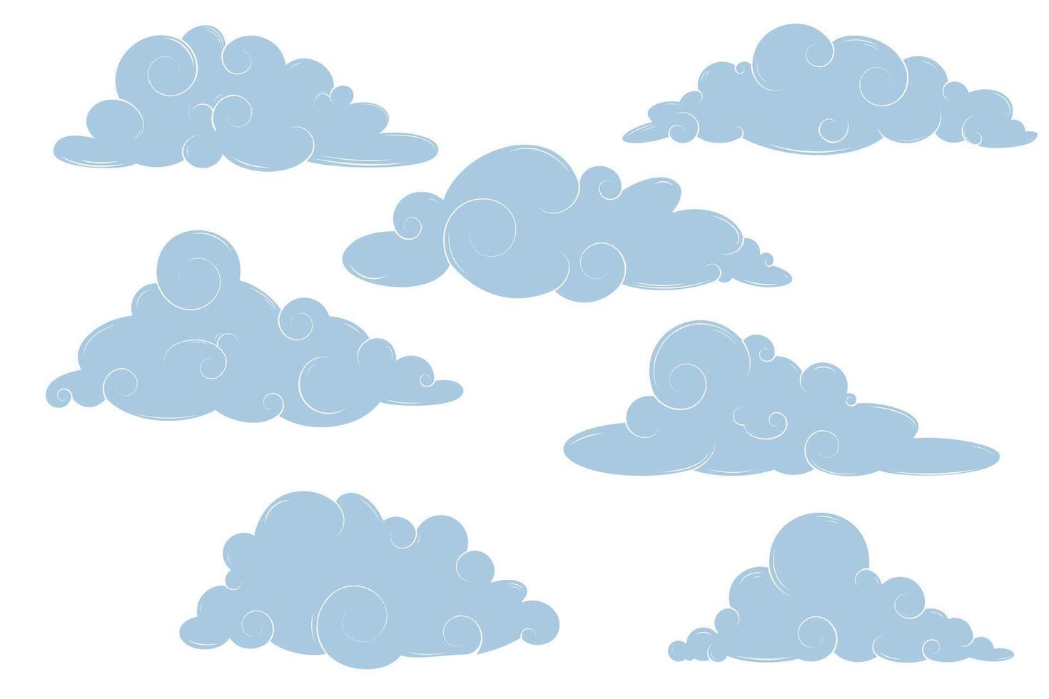 cumulus clouds collection vector