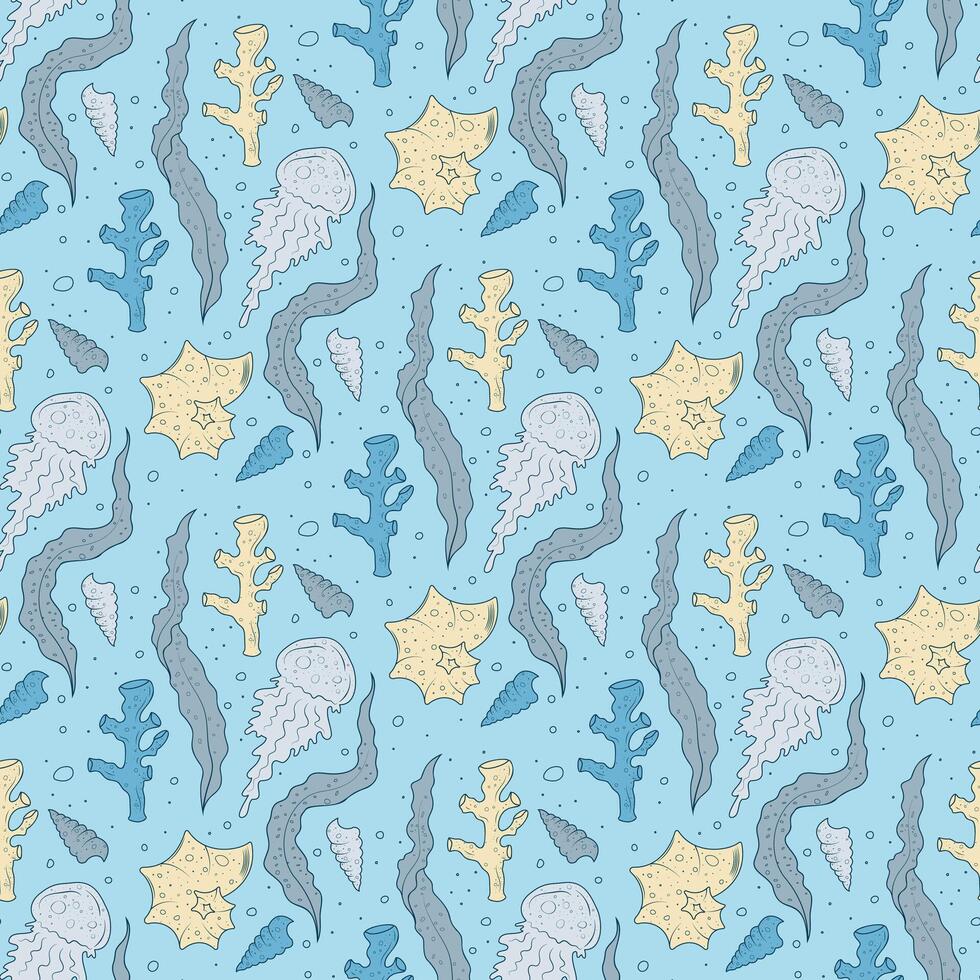 underwater seamless pattern vector