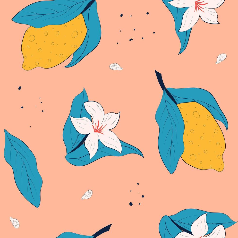 citrus seamless pattern vector