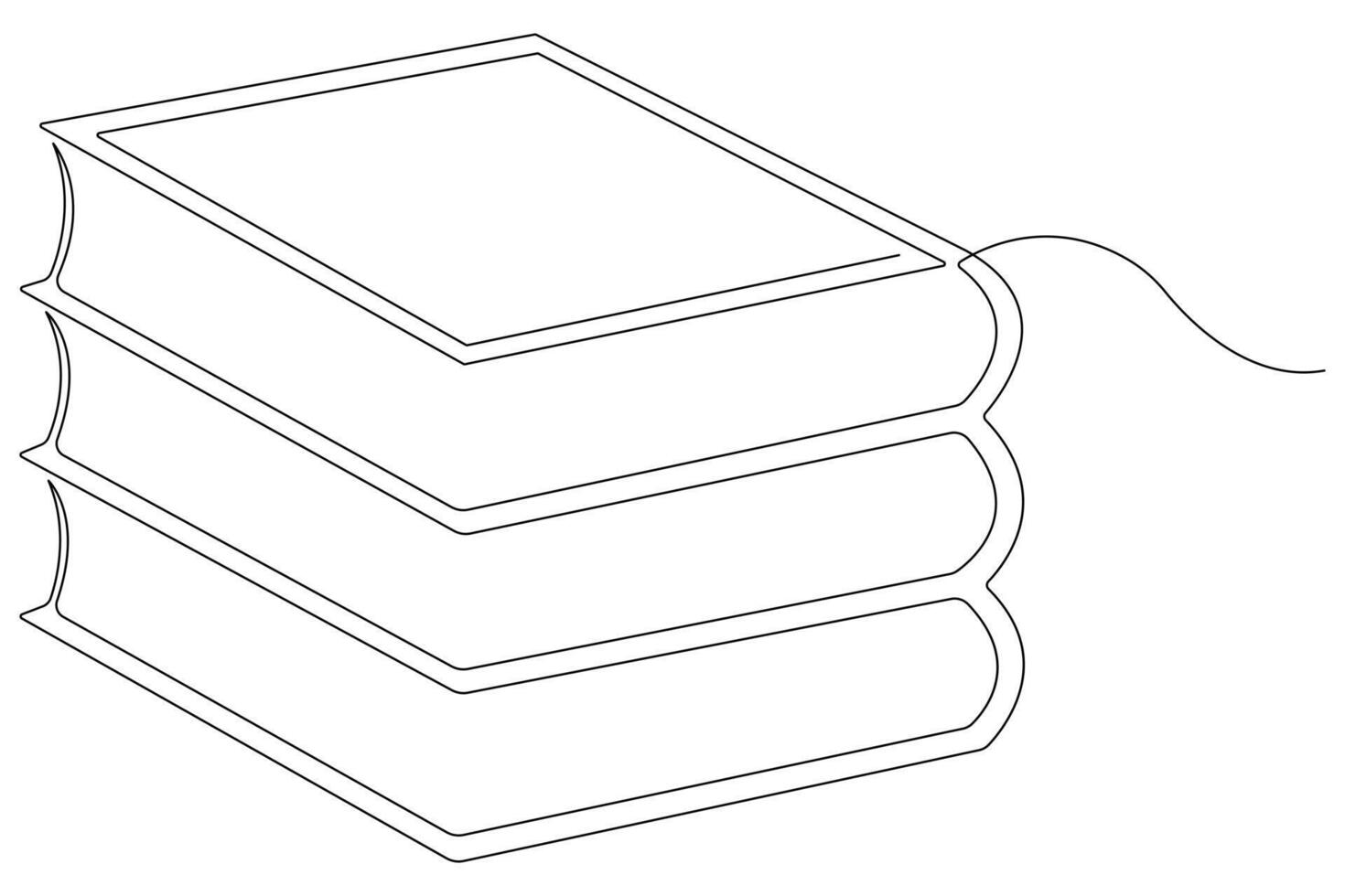 Book day continuous single line art drawing of book icon outline vector art illustration