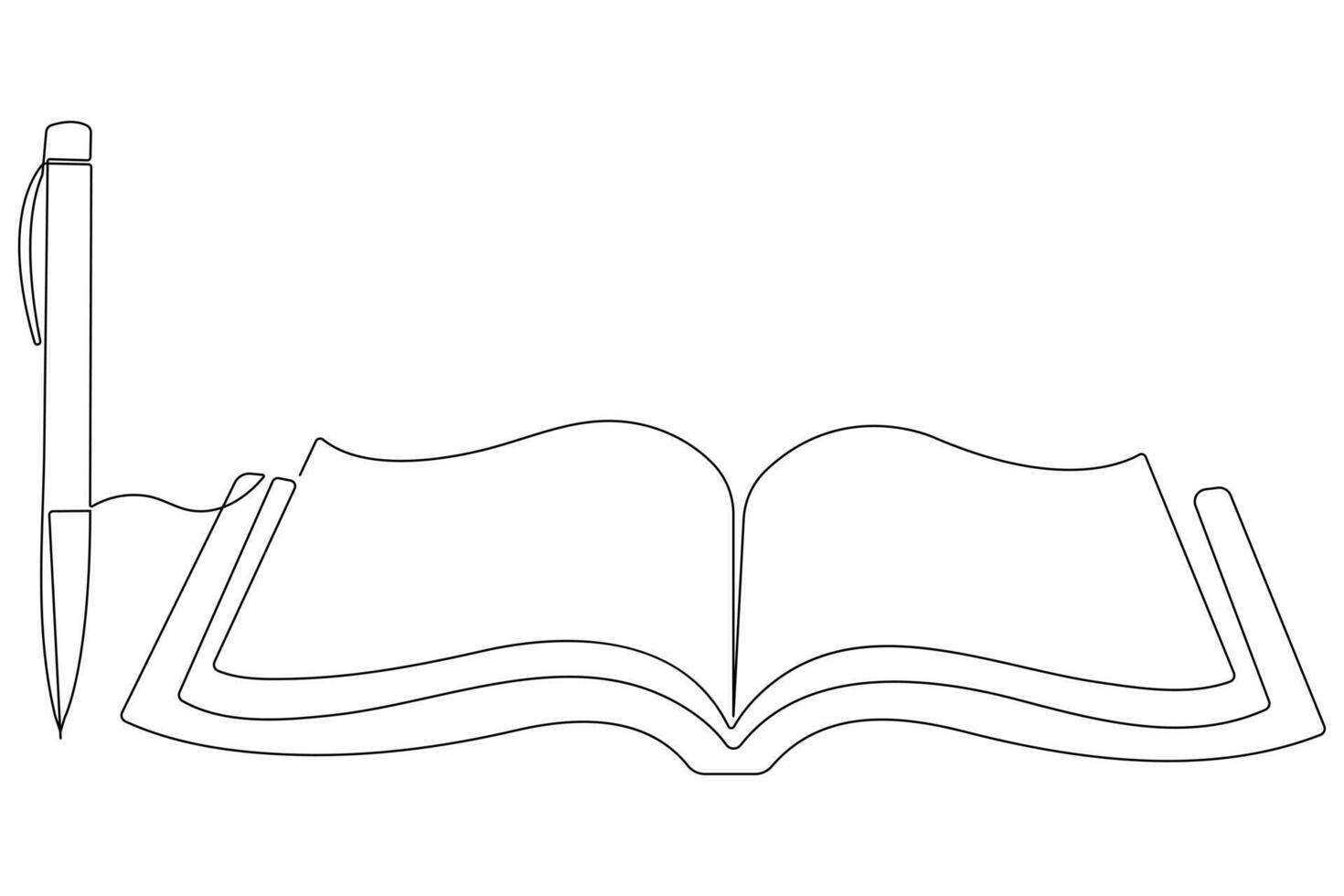 Book day continuous single line art drawing of book icon outline vector art illustration