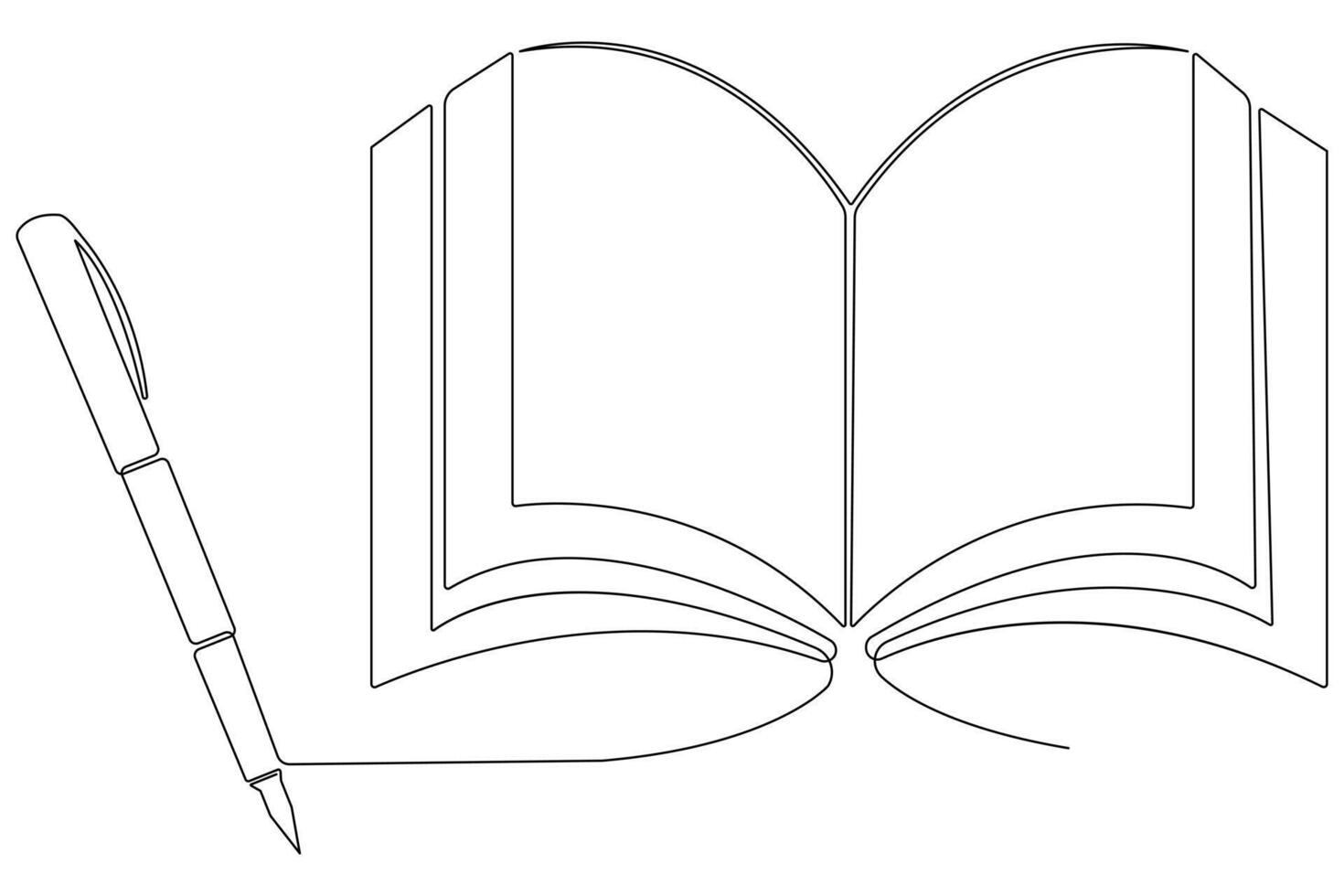 Book day continuous single line art drawing of book icon outline vector art illustration