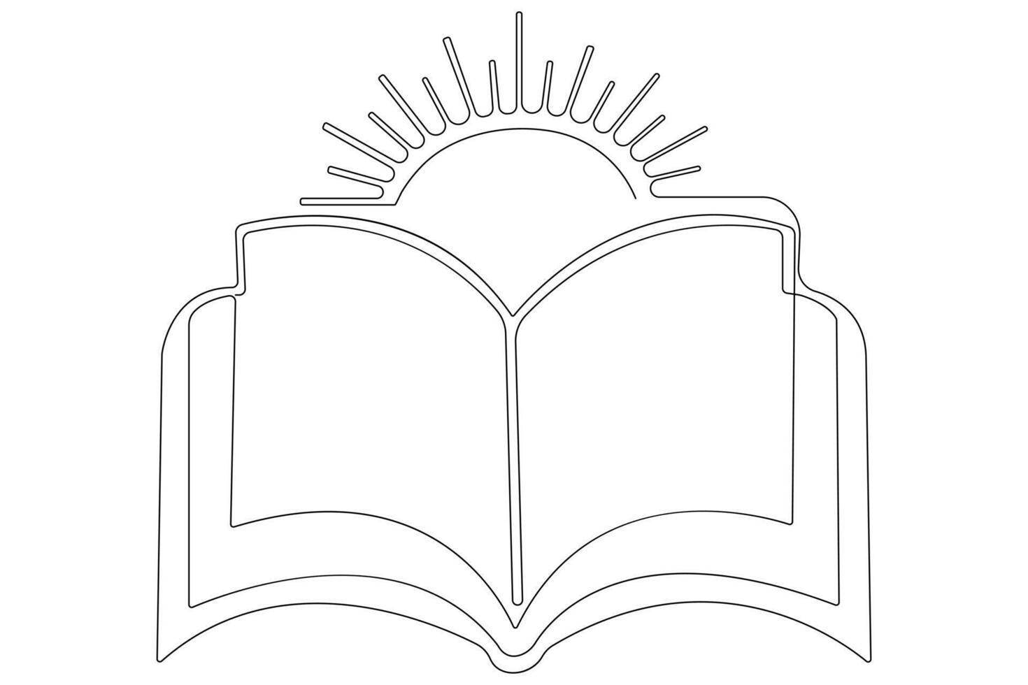Book day continuous single line art drawing of book icon outline vector art illustration