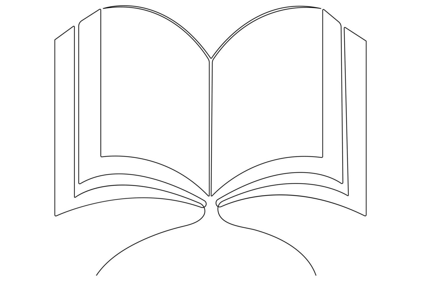 Book day continuous single line art drawing of book icon outline vector art illustration